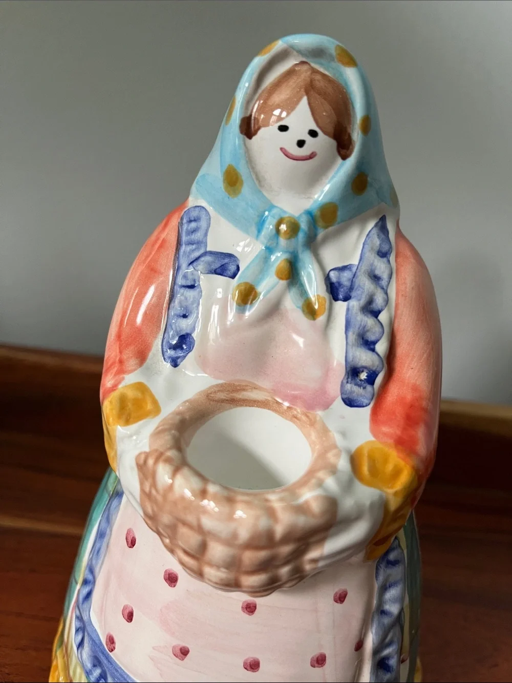 VINTAGE PIER 1 PEASANT WOMAN CANDLESTICK HOLDER
